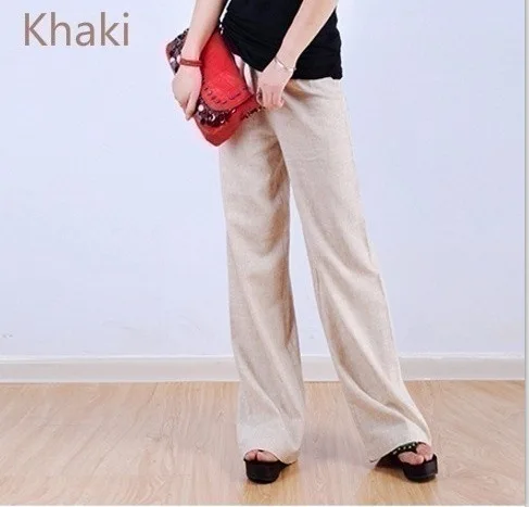 

Women High Waist Long Straight Pants Solid Color Plus Size Broad Leg Pants pantalon mujer female Pants Breathable Thin Casual