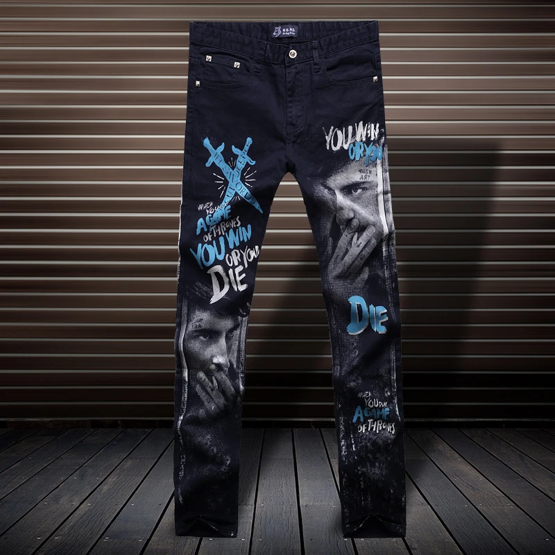 Painting on black jeans Clearance