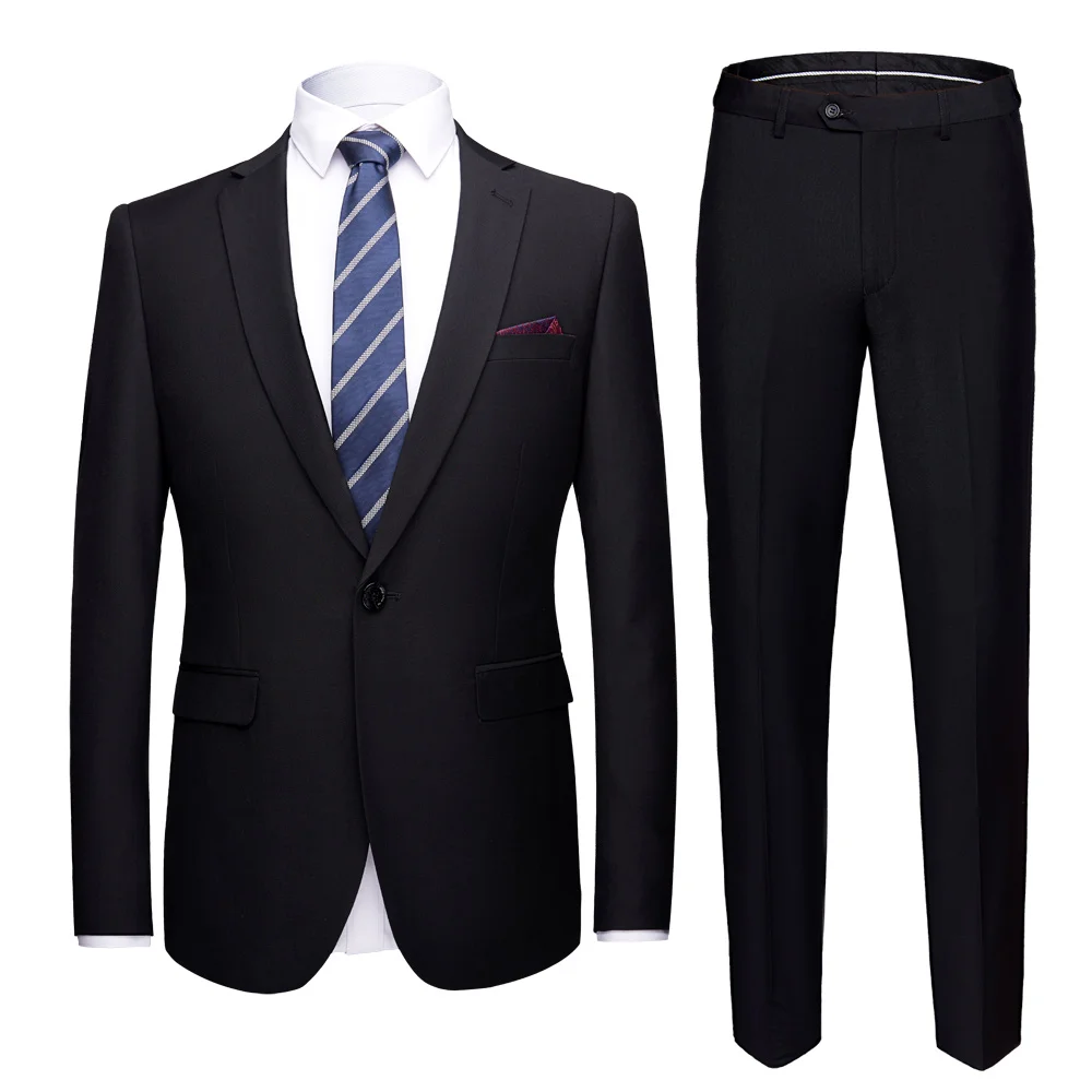 Высокое качество мужские модные тонкие костюмы 6XL мужские деловые повседневные Костюмы для жениха 2 шт свадебный костюм пиджак брюки наборы