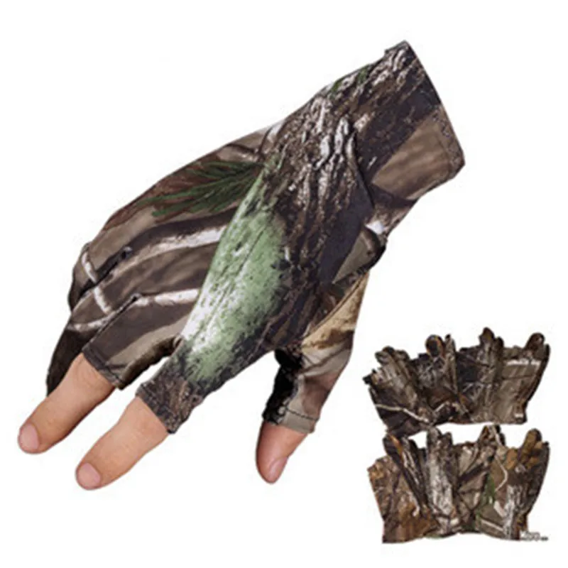 Новые 3 вырезанные перчатки для пальцев для мужчин против воды и скольжения с камуфляжным узором перчатки для улицы Спортивная одежда