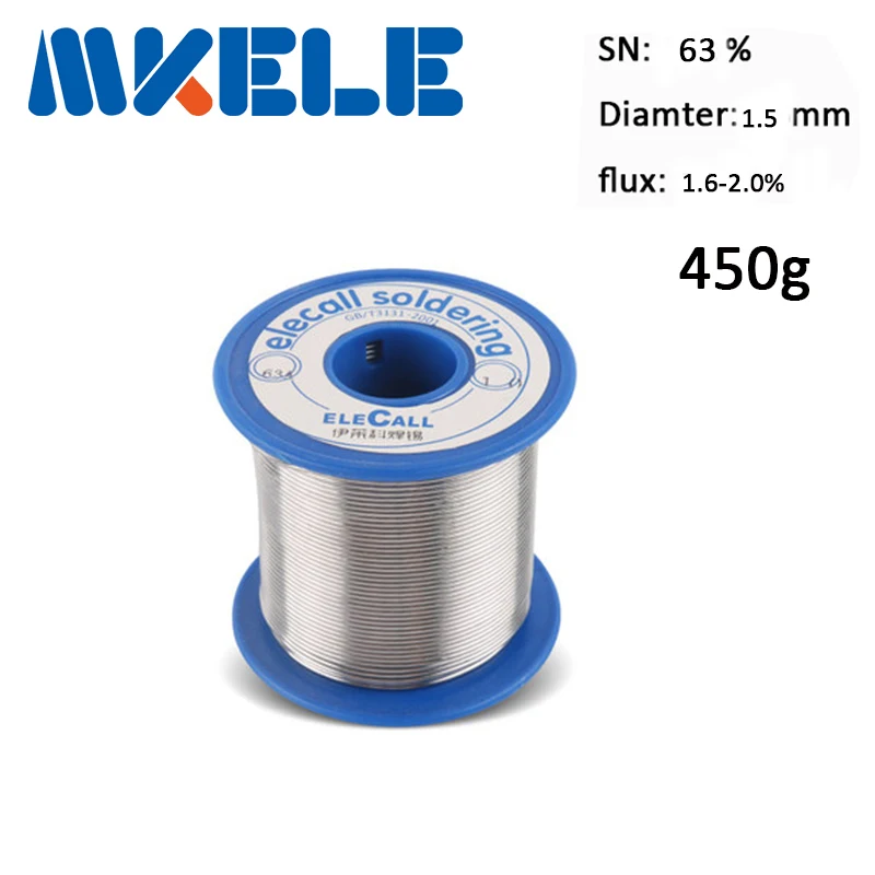 Solder Wire 63/37 Tin 1.5mm 450g Pure Tin Core Tin Lead Rosin Roll Flux