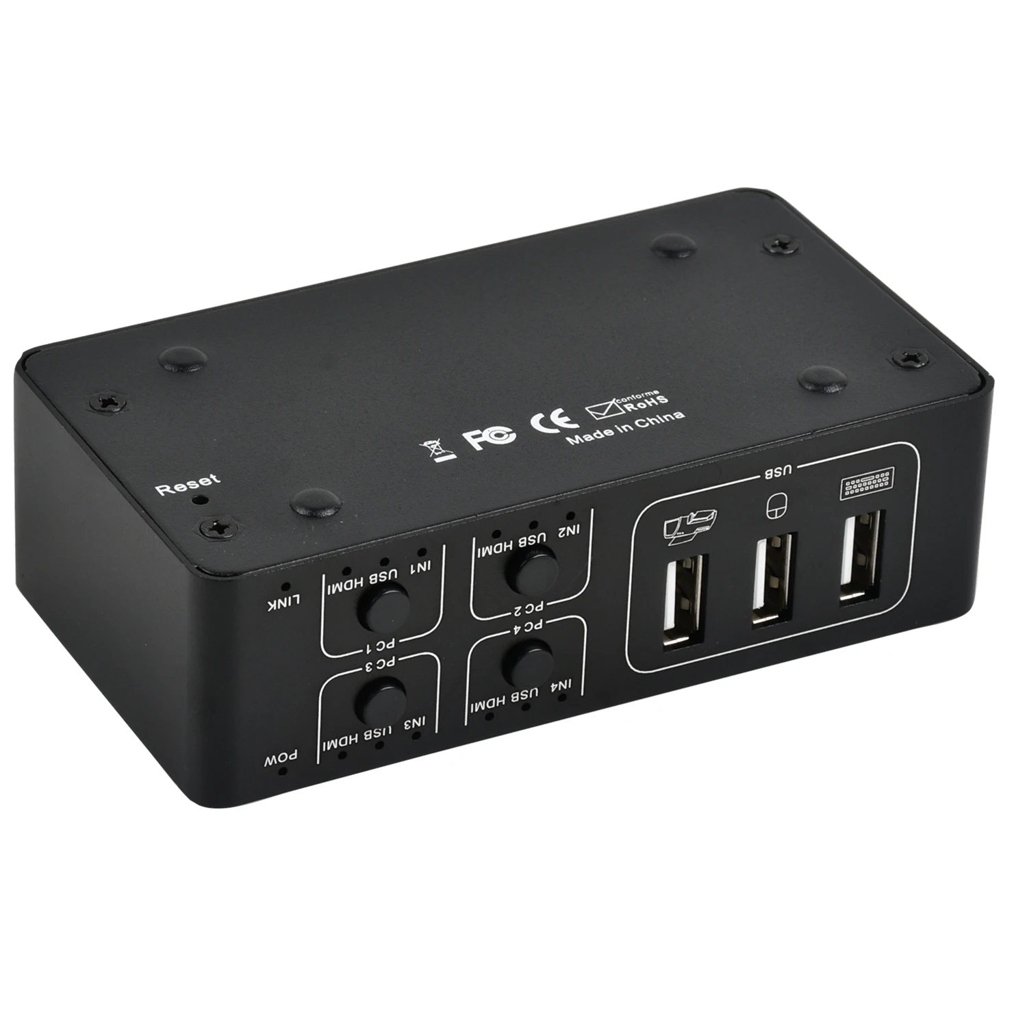 4 порта HDMI KVM коммутатор 4 к USB HDMI KVM коммутатор 4 в 1 выход горячий ключ 4 к X 2 к/30 Гц win10/8/mac os. ПК ноутбук