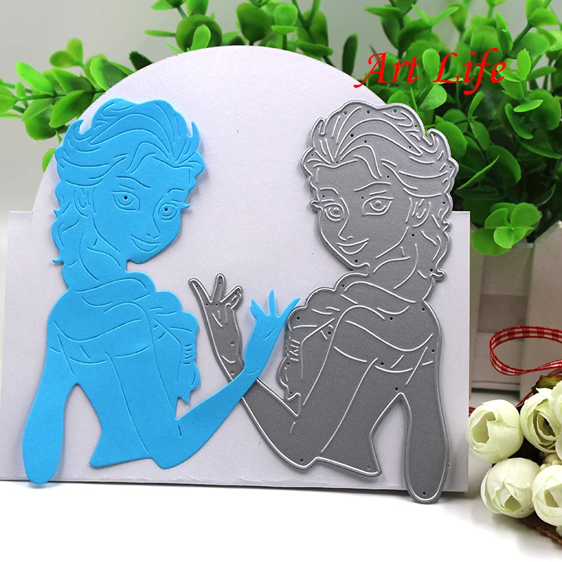 

2018 Elsa Princess Metal Cutting Dies Stencils Template for Scrapbooking Card Album Embossing Decor DIY Metal Crafts Gift