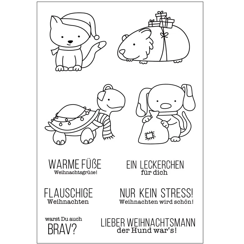 

German Word metal cutting dies and clear stamps