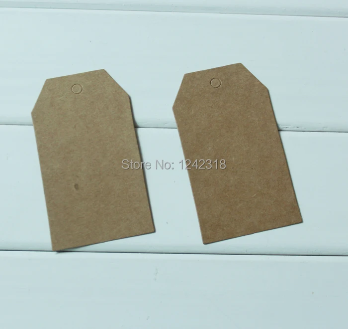 

free shipping garment Blank Kraft paper price tag with cord, rope ,string, sling gift packaging brown paper packing hang tags