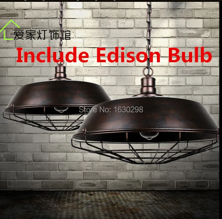 

American Country Creative Loft Pendant Lights Iron Lampshade Decor Vintage Industrial Coffee Bar Hanglamp E27Edison Lamp Fixture