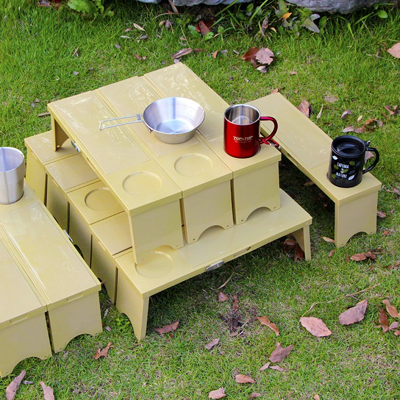  VILEAD Plastic Portable Mini Splicing Picnic Table Beach Camping Hiking BBQ Ultralight Foldable Wat