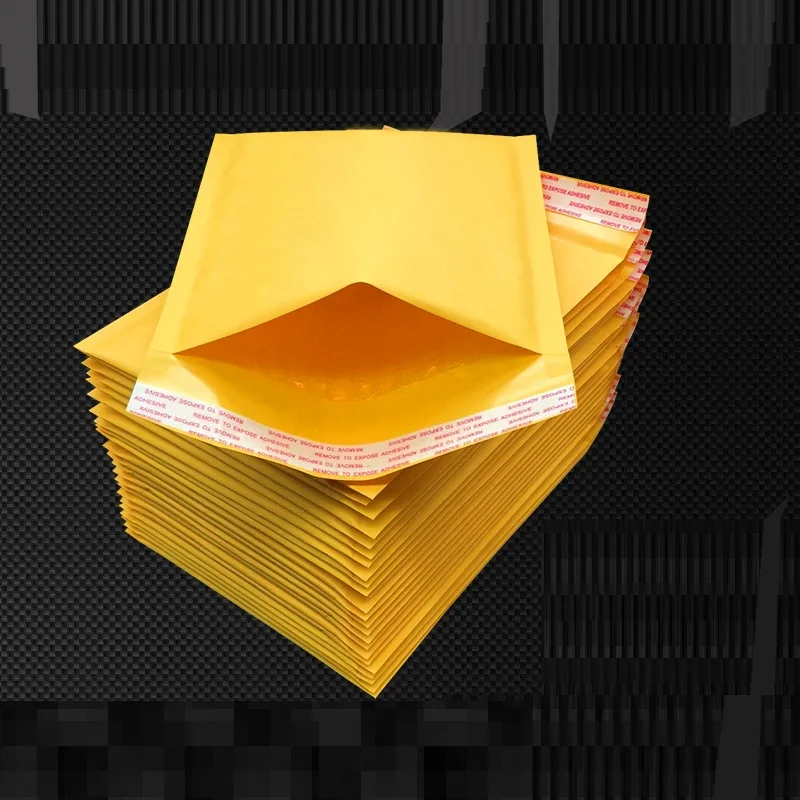 220*250 мм Золотая желтая Крафтовая бумага почтовый конверт/ударопрочная пузырьковая мягкая крафт-бумага почтовый пакет конверт с пузырчатой пленкой 50 шт
