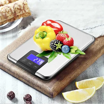 

1g-5KG/15KG Slim Stainless Steel Digital Scale Electronic Diet Food Kitchen Scales g/kg/ml/oz Units--M25