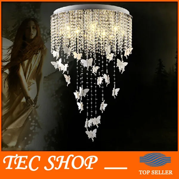 

Best Price Modern Fashion Round Crystal Lamp Living Room Light Creative Angel Crystal Light LED Crystal Ceiling Light