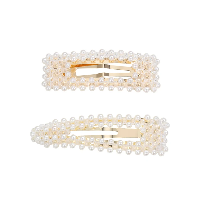 

CHIMERA Pearl Snap Hair Pins for Women Girls Elegant Metal Clip Large Hollow Out Geometric Barrettes Hair Jewelry Accessories