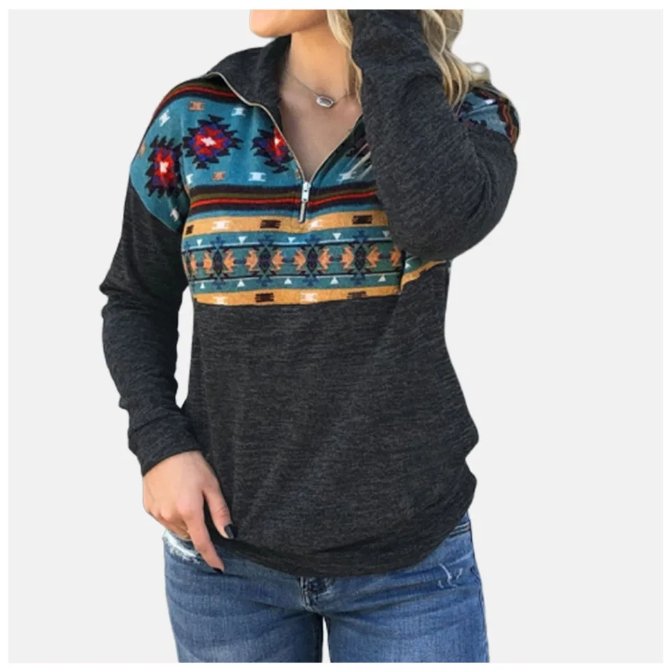 

Half Zip Hoodie Poleron Mujer 2019 3xl Sweatshirt Women Geometric Japanese Print Hoodie Ulzzang Long Sleeve Vintage Retro Hoodie