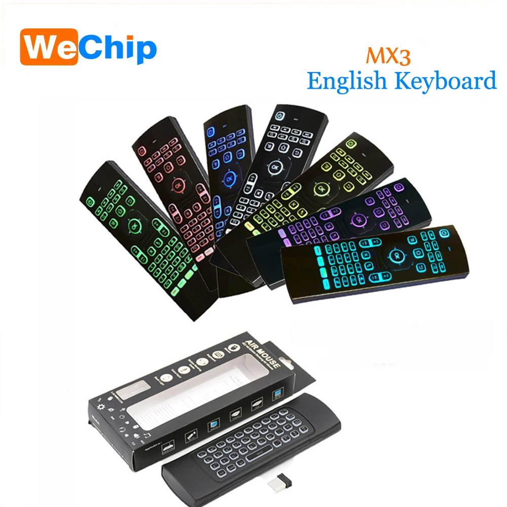 

MX3 Air Mouse Backlit MX3 Mini Wireless Keyboard Smart Remote Control 2.4G IR Learning Fly Air Mouse Backlit For Android TV Box