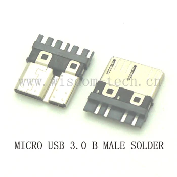 

Free shipping 100PCS-500PCS Normal Micro USB 3.0 Jack Male Connector Socket 10P USB Jack Hhigh Speed Soldering Type