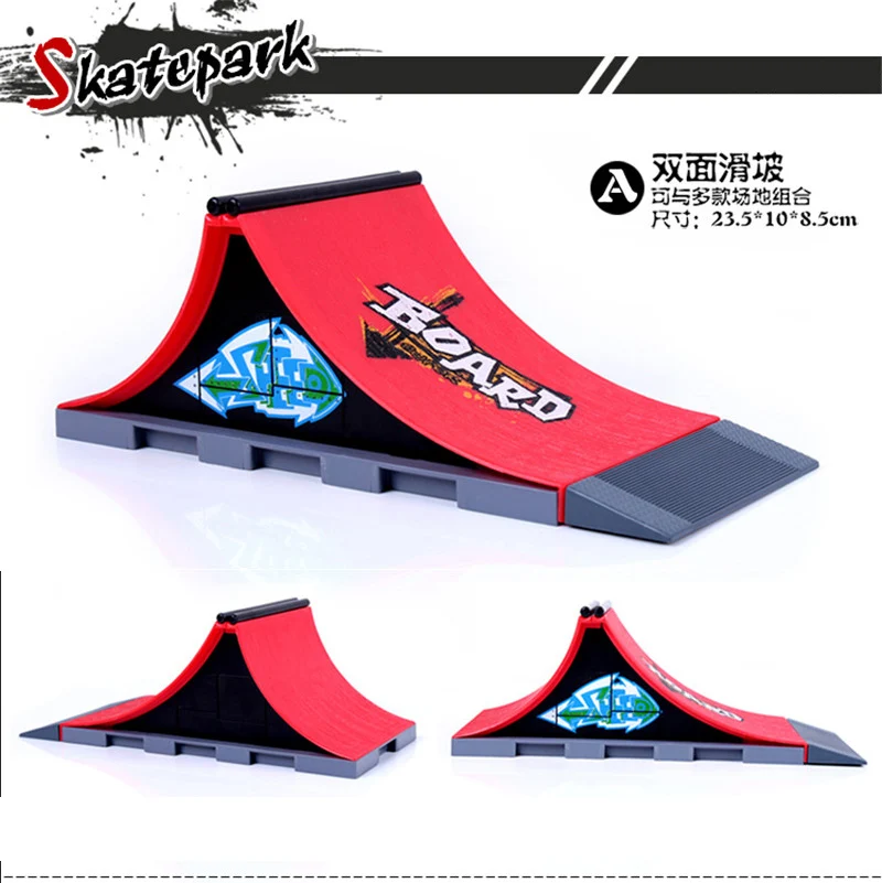 Envío libre modelo de seis en uno (3 unids) mini rampa dedo Skate Park/skatepark tecnología de dos pisos Skate Park incluye 3 tablero del dedo - 3
