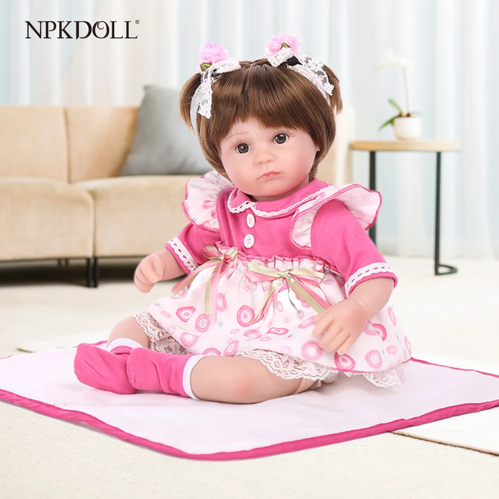 NPKDOLL куклы Reborn 16 дюймов мягкая кукла из силикона детские мини-игрушки для девочек Дети живой ребенок продвижение игрушки для детского сада