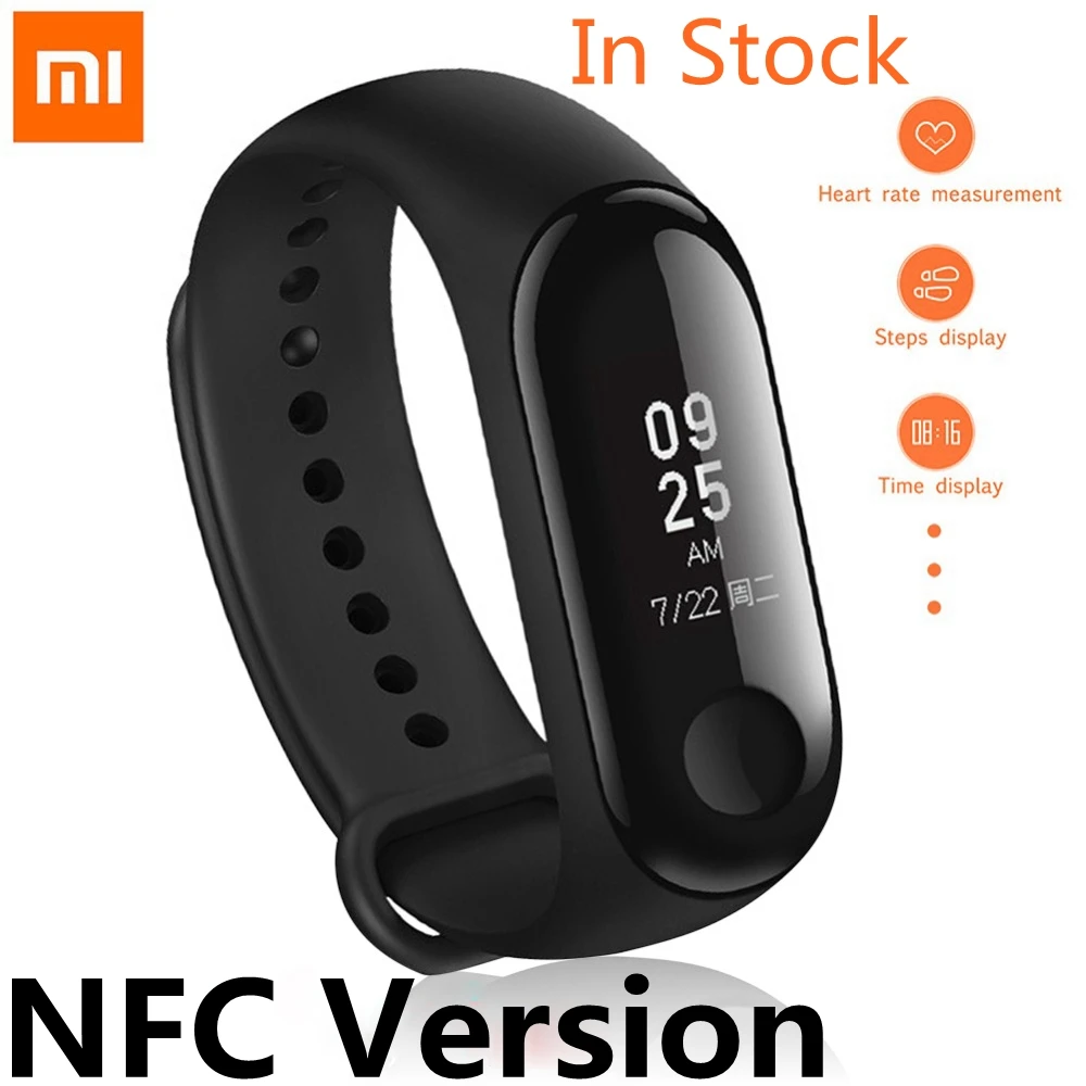 

Xiaomi Mi Band 4 NFC Version Fitness Tracker Mi Band 4 Global Smart Bracelet 5ATM Waterproof Heart Rate Monitor Pedometer
