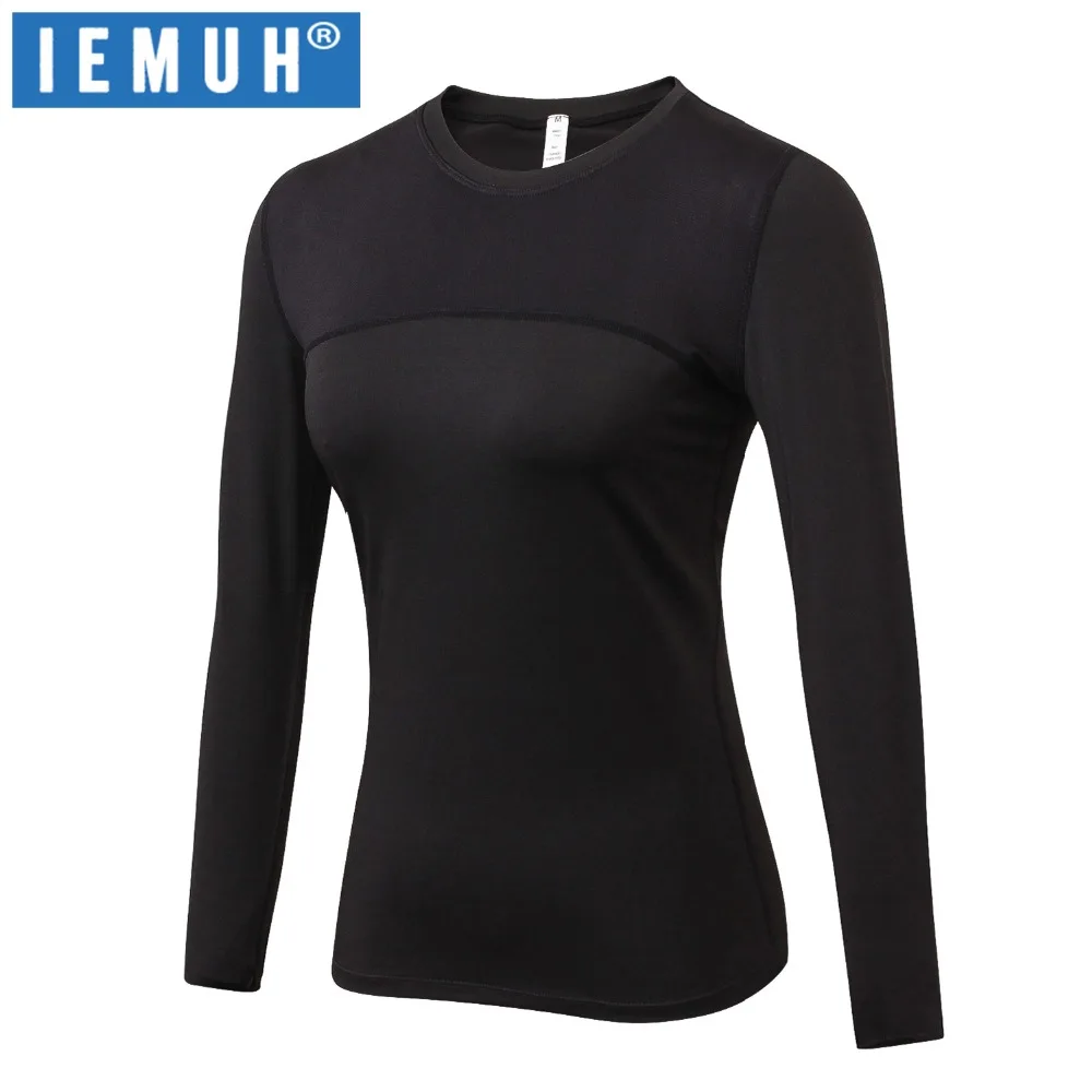 

IEMUH Brand Thermal Underwear Women Winter Quick Dry Anti-microbial Stretch Thermo Underwear Female Warm Long Johns Only Tops