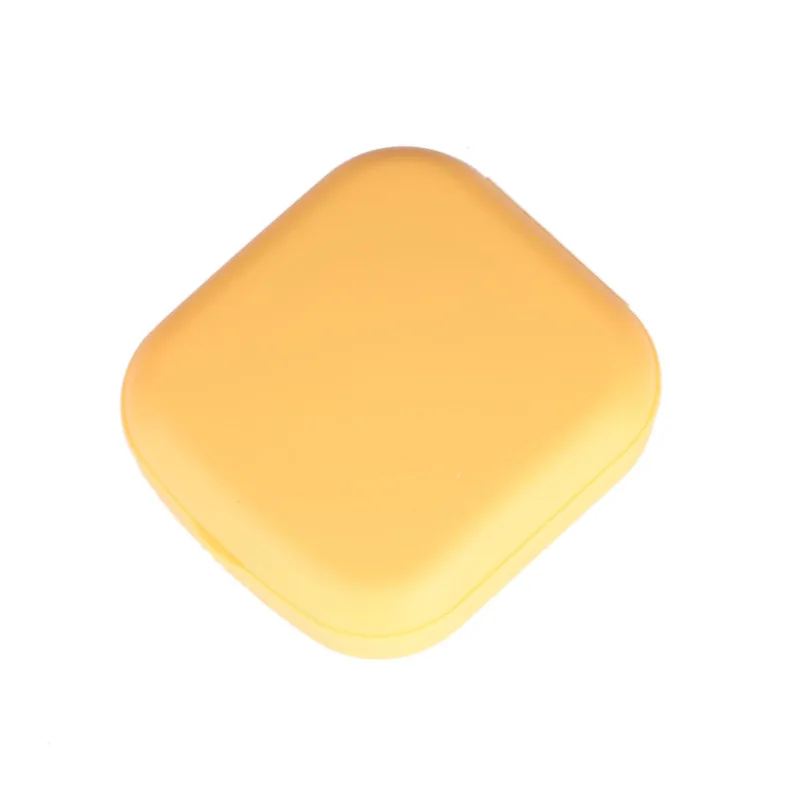 Популярный мини квадратный кейс для контактных линз, коробка для милых девушек, контейнер для зеркальных линз, дорожный набор, коробка конфетного цвета, удобная коробка для переноски - Цвет: Цвет: желтый