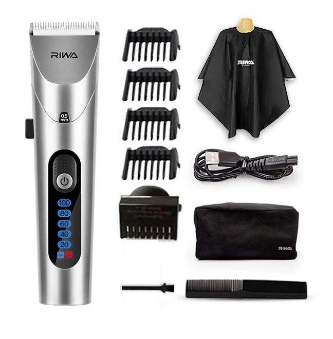 RIWA моющийся триммер для волос светодиодный перезаряжаемый Электрический Резак для волос Машинка для стрижки волос RE-6305 - Цвет: USB Charge