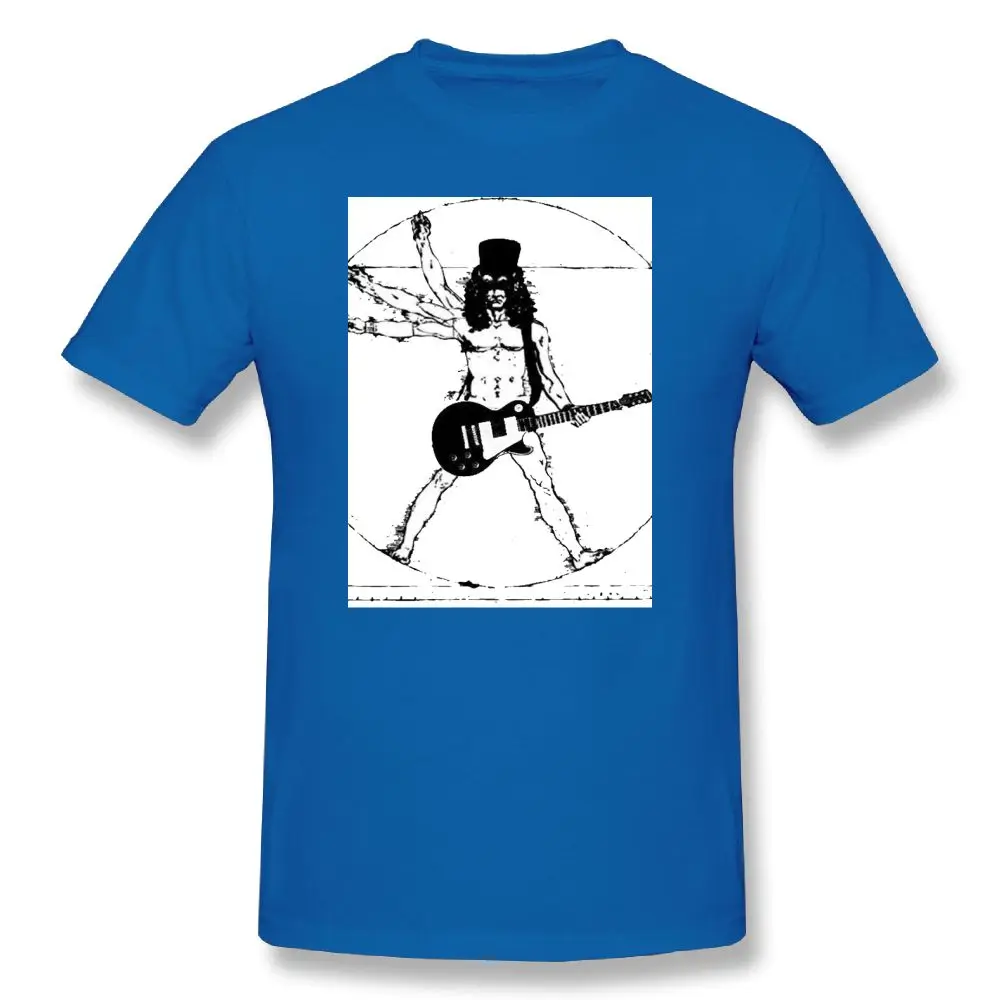 Axl Rose футболки Slash с гитарой 100 хлопковая футболка мужская с принтом забавная футболка 5XL 6XL Мужская футболка с коротким рукавом - Цвет: blue