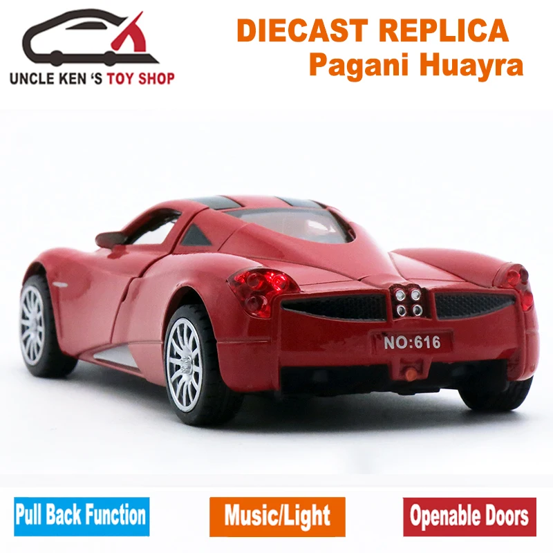 Цена Литая под давлением коллекция Pagani Huayra масштабная модель для мальчиков детские металлические игрушки в подарок с открывающимися дверцами и ...
