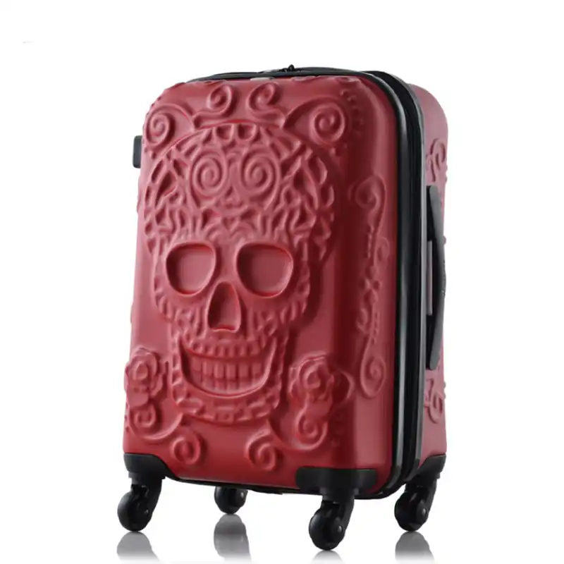 skull carry on luggage