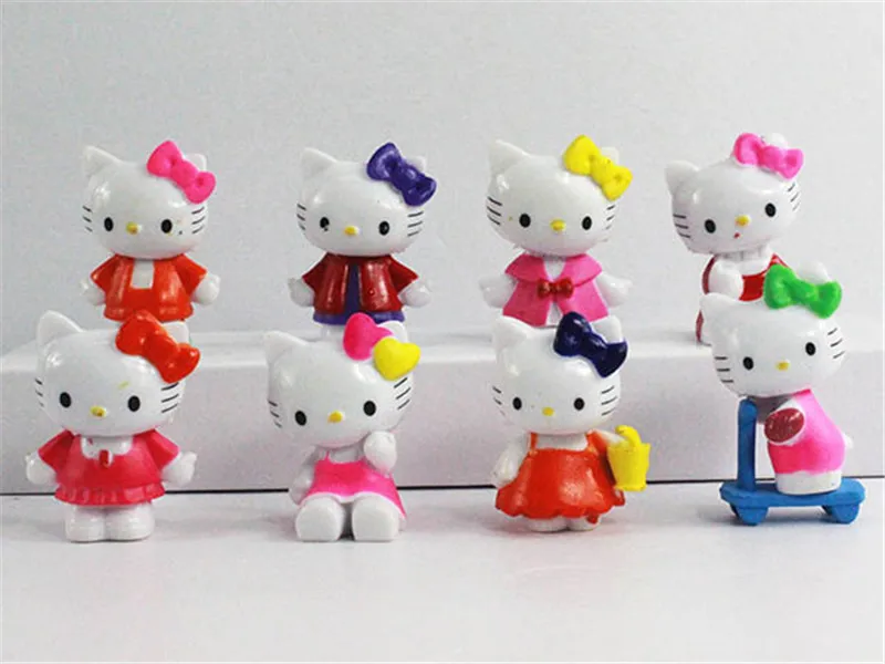 Hello Kitty Sport Vesion 8 PCS Action Figrue Cake Topper Figurine Kids Gift Toy