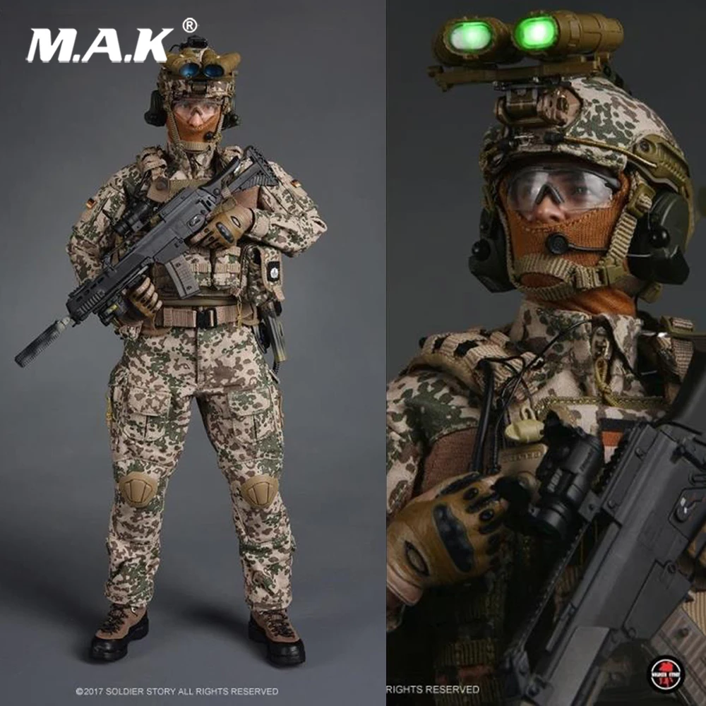 

SS104 1/6 German navy Special forces Action Figure Four eyes can be bright KSM VBSS With guns Colletible Model Toys