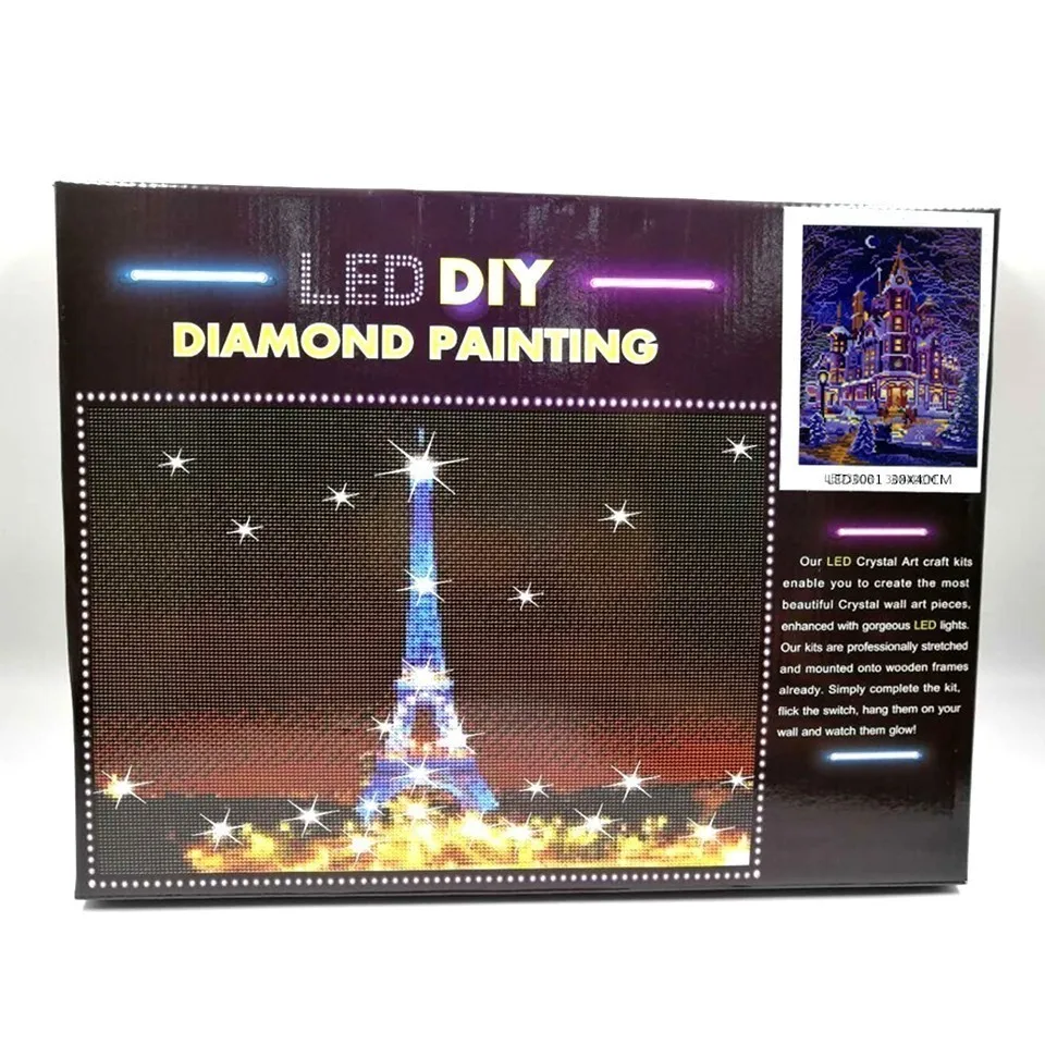 AZQSD полный комплект светильник светодиодный алмазная живопись живописный Рождественский подарок DIY Алмазная вышивка Распродажа Зимний парк в рамке настенное искусство