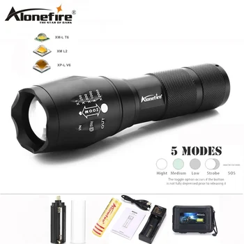 

AloneFire E17 CREE XP-L V6 Ultra bright 10W LED Flashlight Zoom T6 lanterna torch Zoomable waterproof 18650 Rechargeable battery