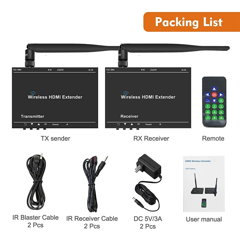 Беспроводной удлинитель для HDTV 3D Wi Fi HDMI HD 1080P 1 3 2 4/5 ГГц поддержка HDCP1.4|hdmi out|hdmi audiohdmi