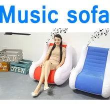 Звучащий надувной Кресло-мешок, надувной диван-погремушка, музыкальный складной диван для гостиной, голубой и красный диван кресло