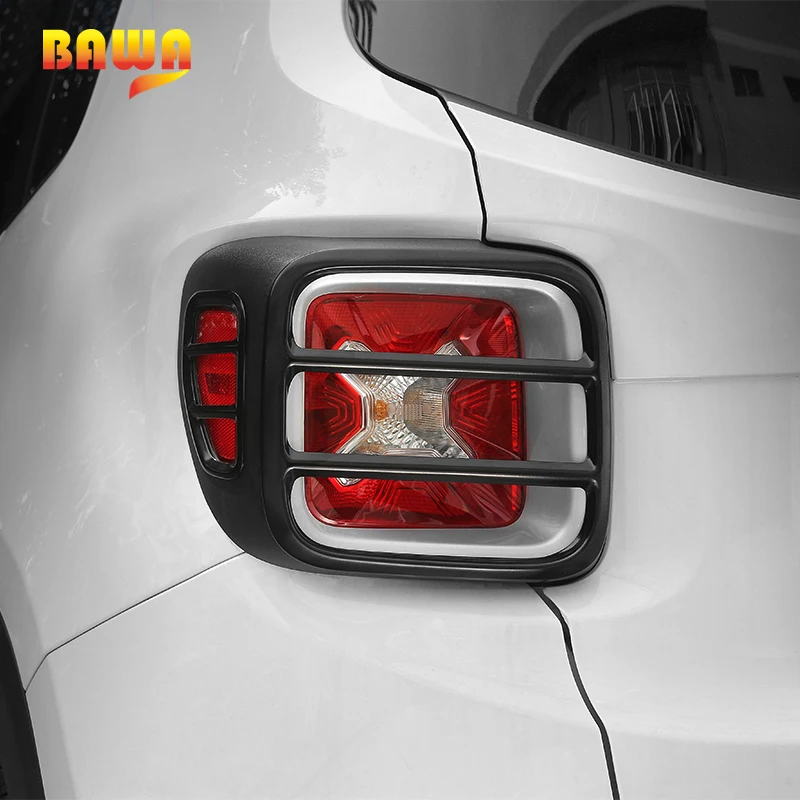 Tail Lamp Cover BAWA Lamp Hoods For Jeep Renegade Up Metal Tail Light Guard Cover Accessories For Jeep Renegade Sticker