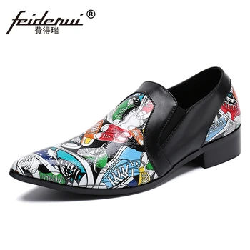 

Plus Size Fashion Pointed Toe Slip on Man Loafer Shoes Italian Genuine Leather Height Increasing Wedding Party Men's Flats SL88