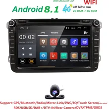 8 »Оперативная память 2G автомобильный DVD для Volkswagen/V W Гольф 4 Гольф 5 6 touran passat B6 sharan j etta caddy transporter t5 Поло tiguan android8.1