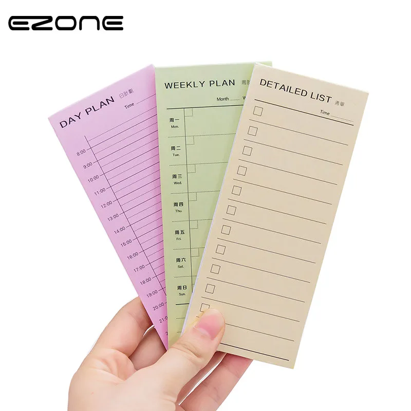 EZONE розовый зеленый цвет заметка ежемесячно/еженедельно/Ежедневный план подробный список Блокнот канцелярские Бумага Стикеры