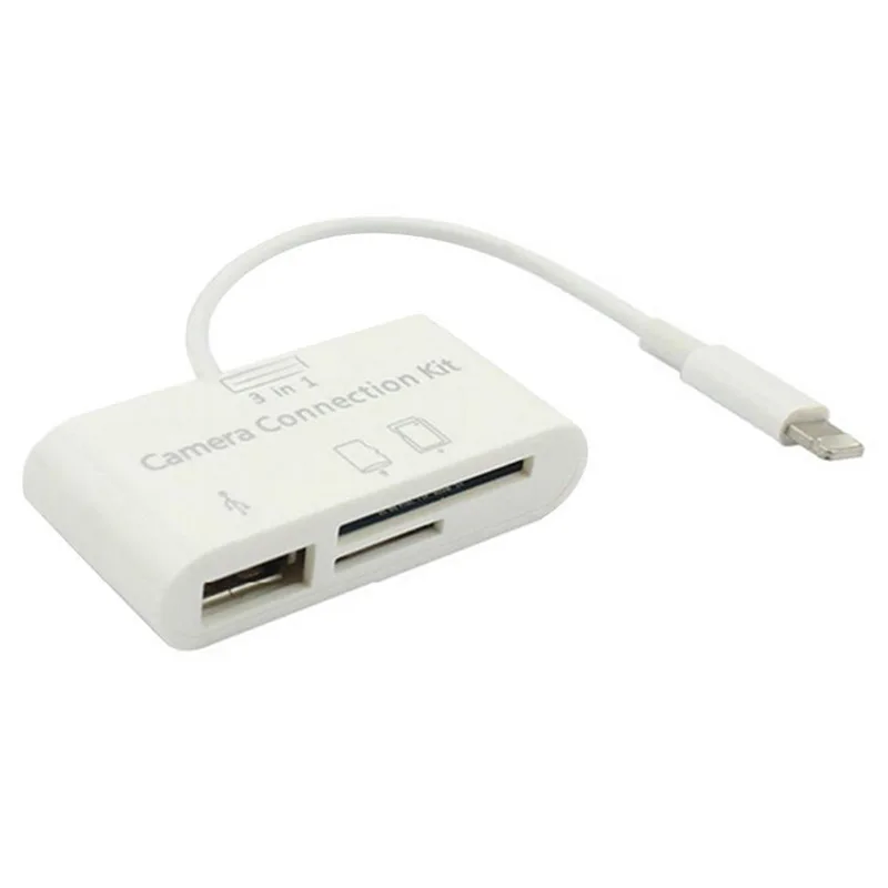 3 in 1 Card Reader For Tablet iPad 4 Mini IOS 11 Micro SD SD MMC TF Card Reader USB OTG Cable Adapter Camera Connection Kit