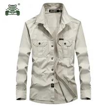 AFS JEEP 2017 Plus größe M-6XL Europa männer herbst militär qualität casual marke langarm-shirt frühling mann 100% baumwolle shirts