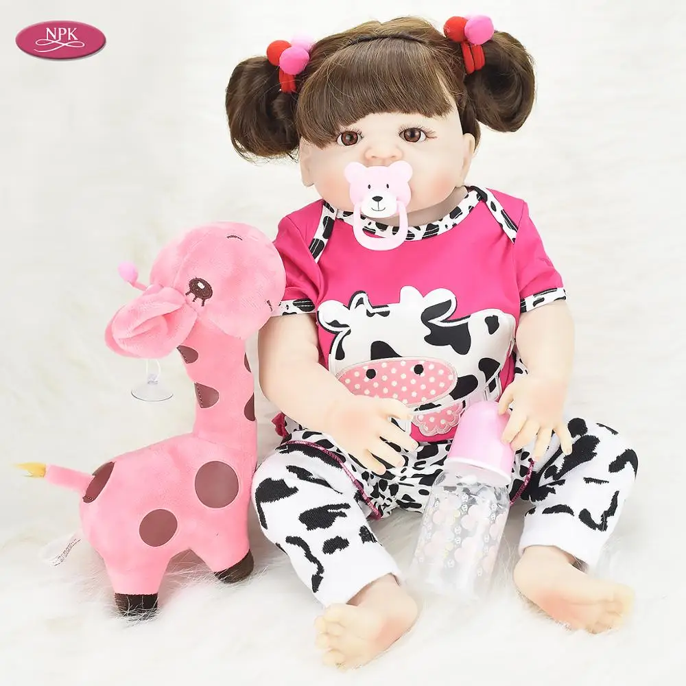 

NPK 55CM Reborn Girl Baby Princess Dolls Bathe Toys Vinyl Realista Bonecas Bebe Reborn Doll Toddler Fashion Doll Children Gifts