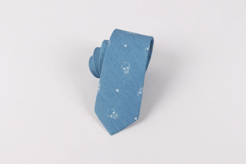 VAGUELETTE хлопок галстук с изображением черепа Для мужчин рыбья кость якорь узор Для мужчин дизайнерские галстуки модные Повседневное тощий