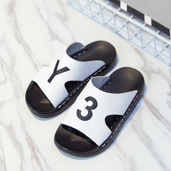 

Genuine Leather Children Beach Slippers Boys Girls Sandals Casual Bathroom Cool Slippers Kids Home Shoes TX322