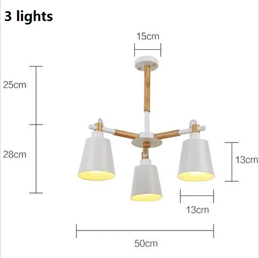 Скандинавские твердой древесины светодиодный белый/черный потолочный светильник E27 с железным абажуром креативные светильники Colgantes деревянный
