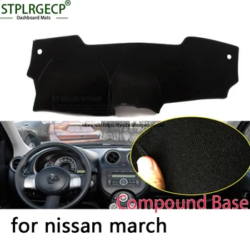 

STPLRGECP double layer Black Dash Mat For nissan march 2011-2015 Dashmat Black Carpet Car Dashboard Automotive interior Mats
