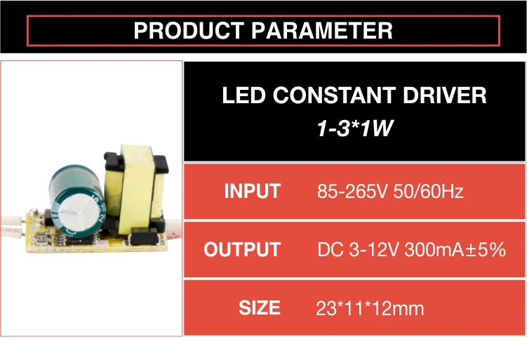 Светодиодный ПВХ постоянный Драйвер входного AC85-265V 1-3 Вт 4-7 Вт 8-12 Вт 15-18 Вт 20-24 Вт 25-36 Вт блок питания Трансформаторы чип для светодиодный светильник