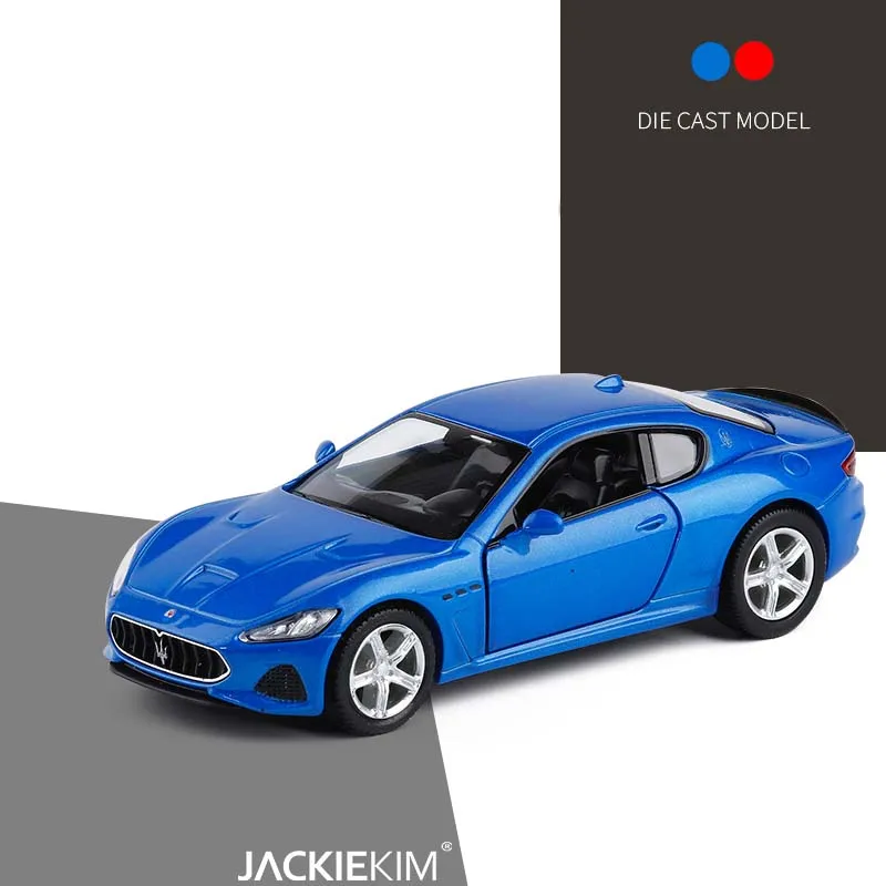 

1:36 Scale Maserati GT Sports Car Diecast Car Model Toy With Pull Back Blue Red For Kids Birthday Gift Collection Free Shipping