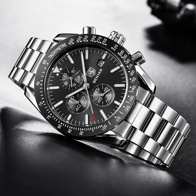 BENYAR Men's Watches Top Brand Luxury Watch Men 2022 Military Watch Quartz Chronograph Business Watch Strap Relogio Masculino 3