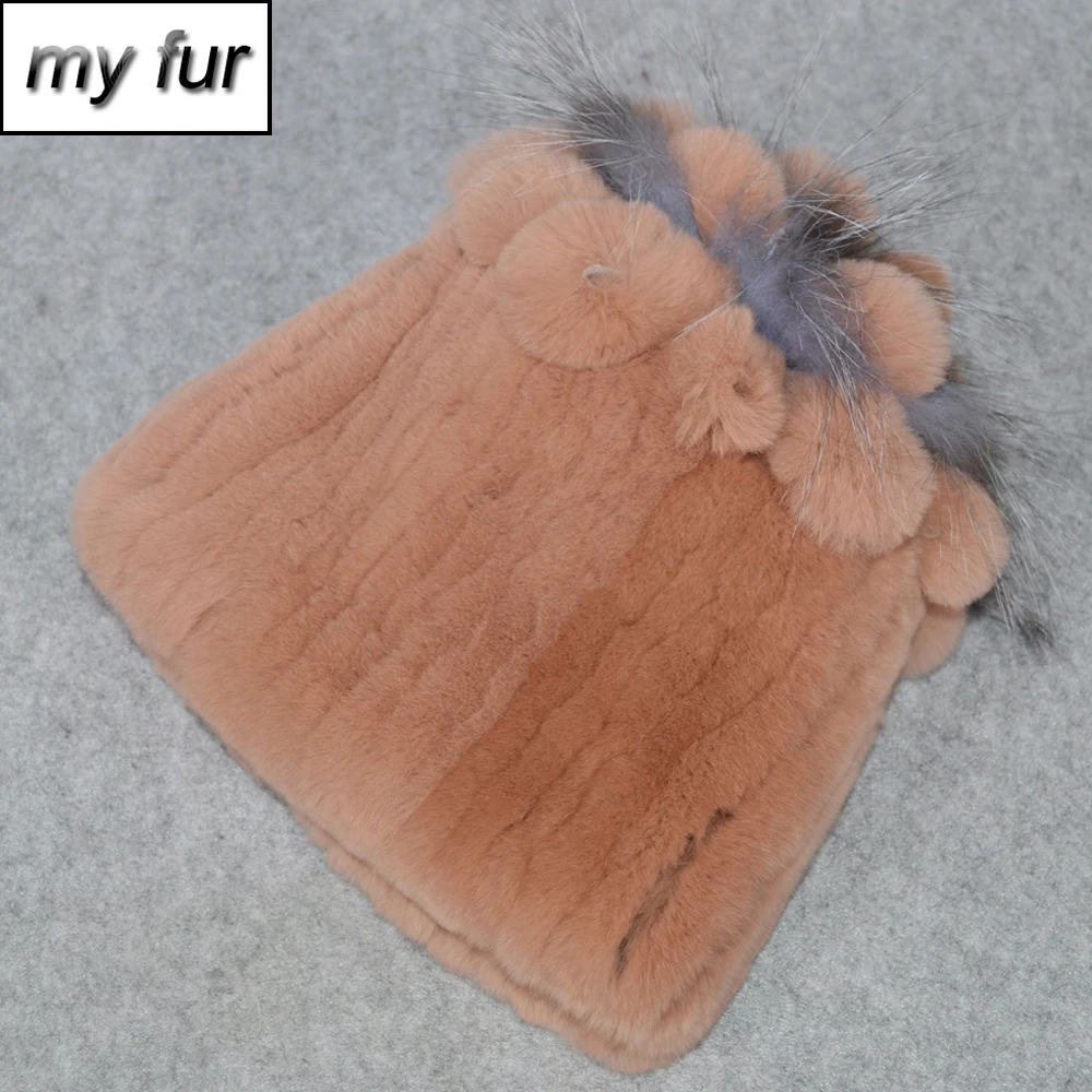 Россия хороший эластичный вязаный кролика Рекс Меховые шляпки для женщин Настоящий мех кролика шапка натуральный мех кролика рекс шапка