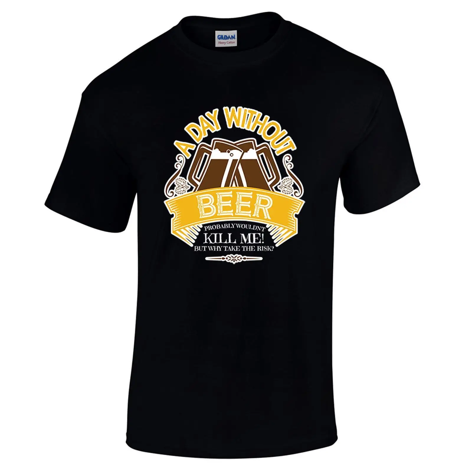 Funny T Shirt Mens A Day Without Beer Novelty Gift Graphic Tee Fathers Cool Casual pride t shirt men Unisex New Fashion | Мужская одежда