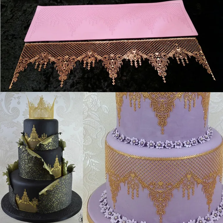 

360*133mm Fondant Silicone Mold Cake Molds Lace Wedding Decoration Cooking Tools Kitchen Accessories Cupcake Chocolate Gum Paste